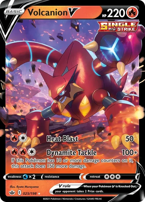 Volcanion V 25 Pokemon card from Chilling Reign set