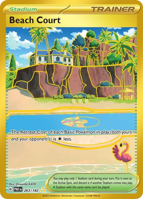 Beach Court 263 Pokemon card from Paradox Rift set