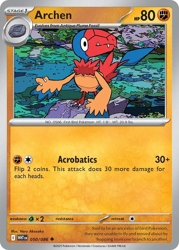 Archen 50 Pokemon card from White Flare set