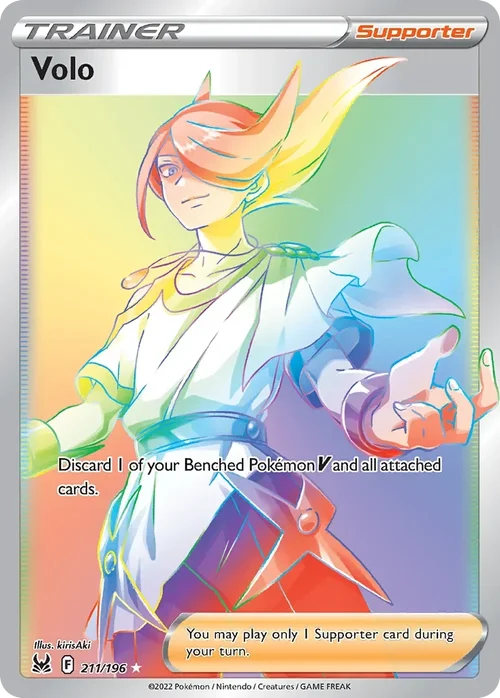 211/196 from Lost Origin Rainbow Rare Trainer Card