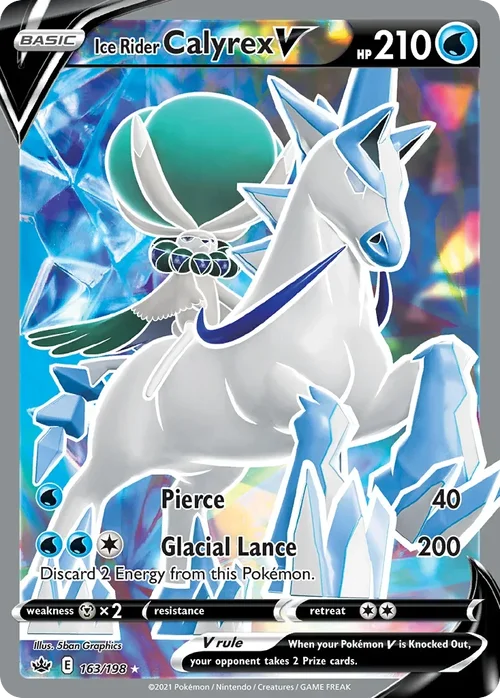 Ice Rider Calyrex V 163 Pokemon card from Chilling Reign set