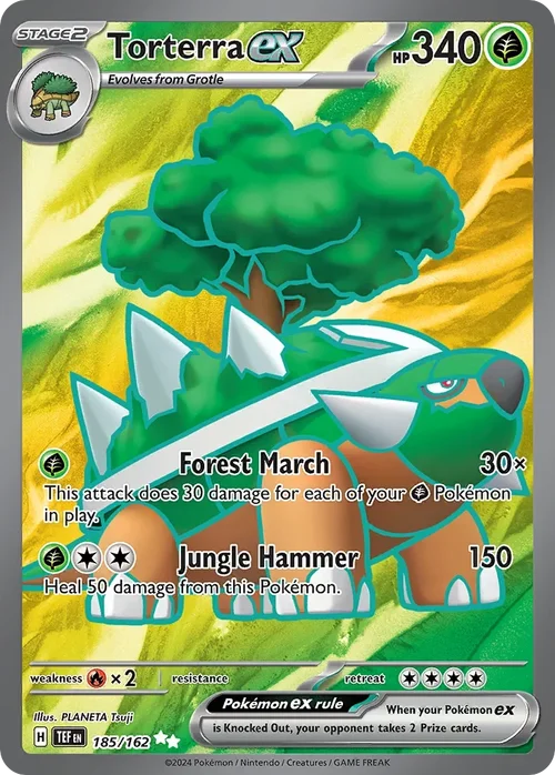 Torterra ex 185 Pokemon card from Temporal Forces set