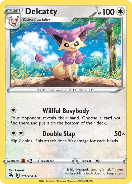 Delcatty 211 Pokemon card from Fusion Strike set