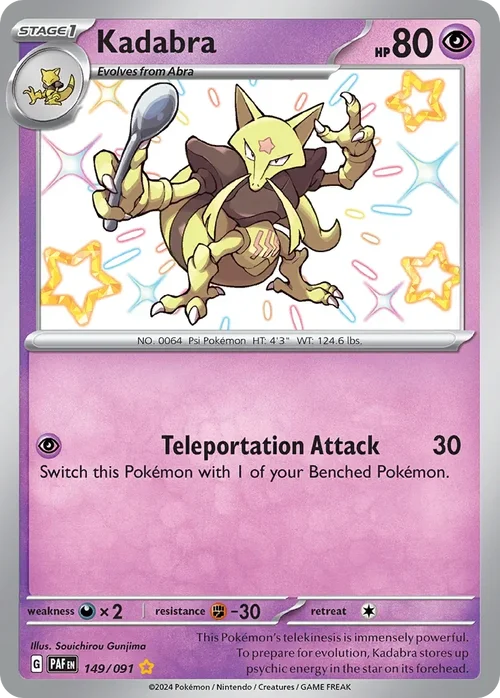 Kadabra 149 Pokemon card from Paldean Fates set