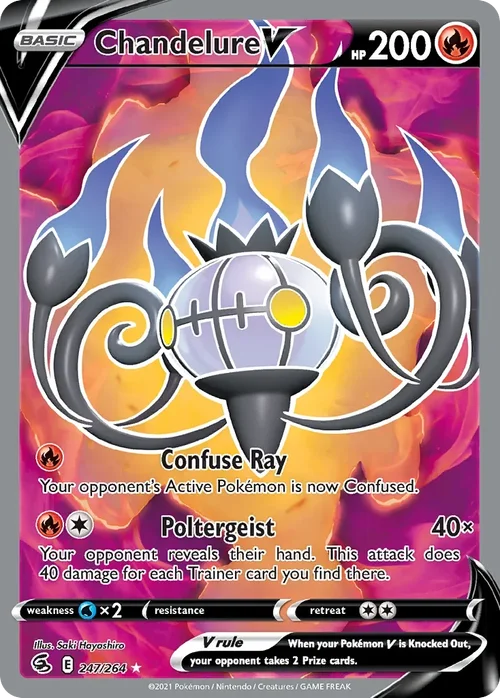 Chandelure V 247 Pokemon card from Fusion Strike set