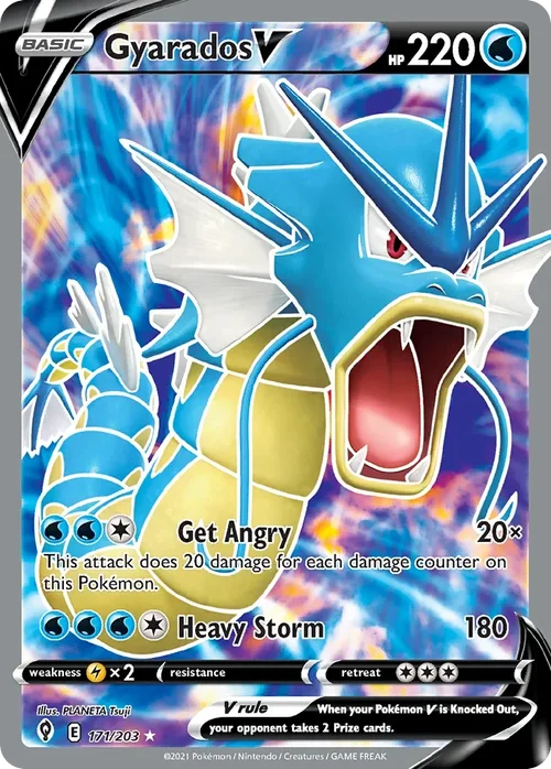 Gyarados V 171 Pokemon card from Evolving Skies set