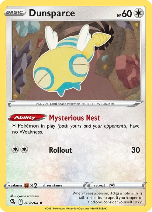 Dunsparce 207 Pokemon card from Fusion Strike set