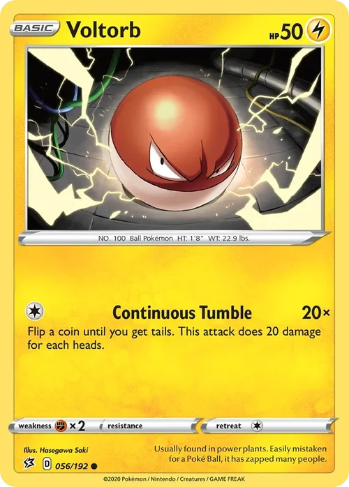 Voltorb 56 Pokemon card from Rebel Clash set