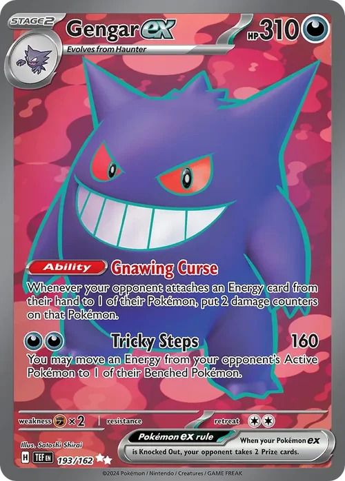 Gengar ex 193 Pokemon card from Temporal Forces set