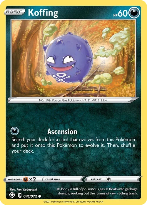 Koffing 41 Pokemon card from Shining Fates set