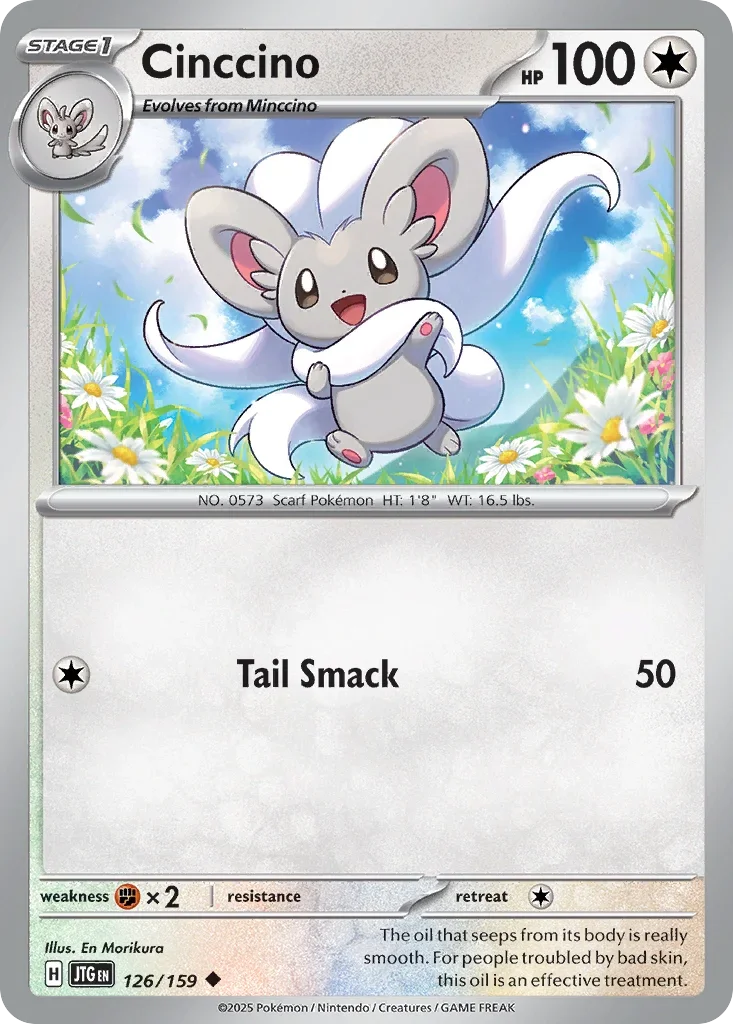 Cinccino 126 Pokémon card from JTG set