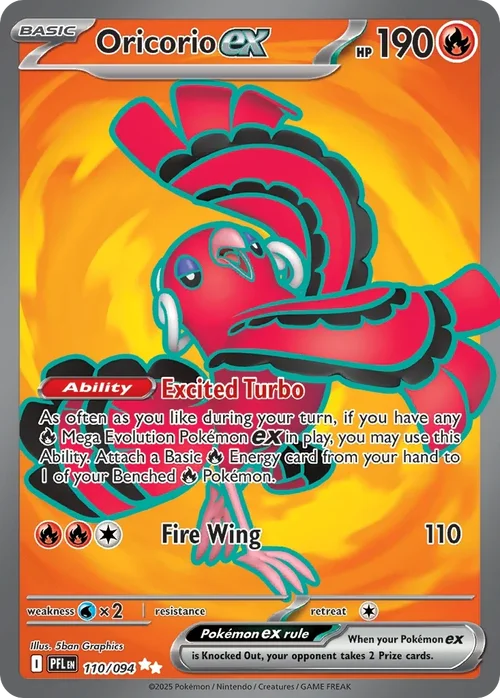 Oricorio ex 110 Pokémon card from Phantasmal Flames set