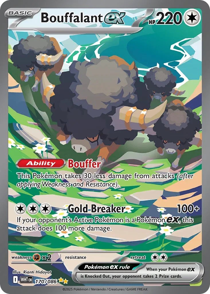 Bouffalant ex 170 Pokemon card from White Flare set