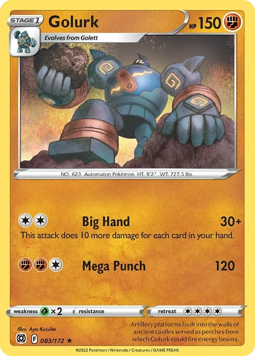 Golurk 083 Pokemon card from Brilliant Stars set