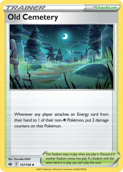 Old Cemetery 147 Pokemon card from Chilling Reign set
