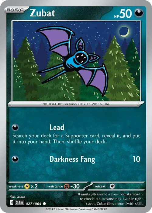 Zubat 27 Pokemon card from Shrouded Fable set