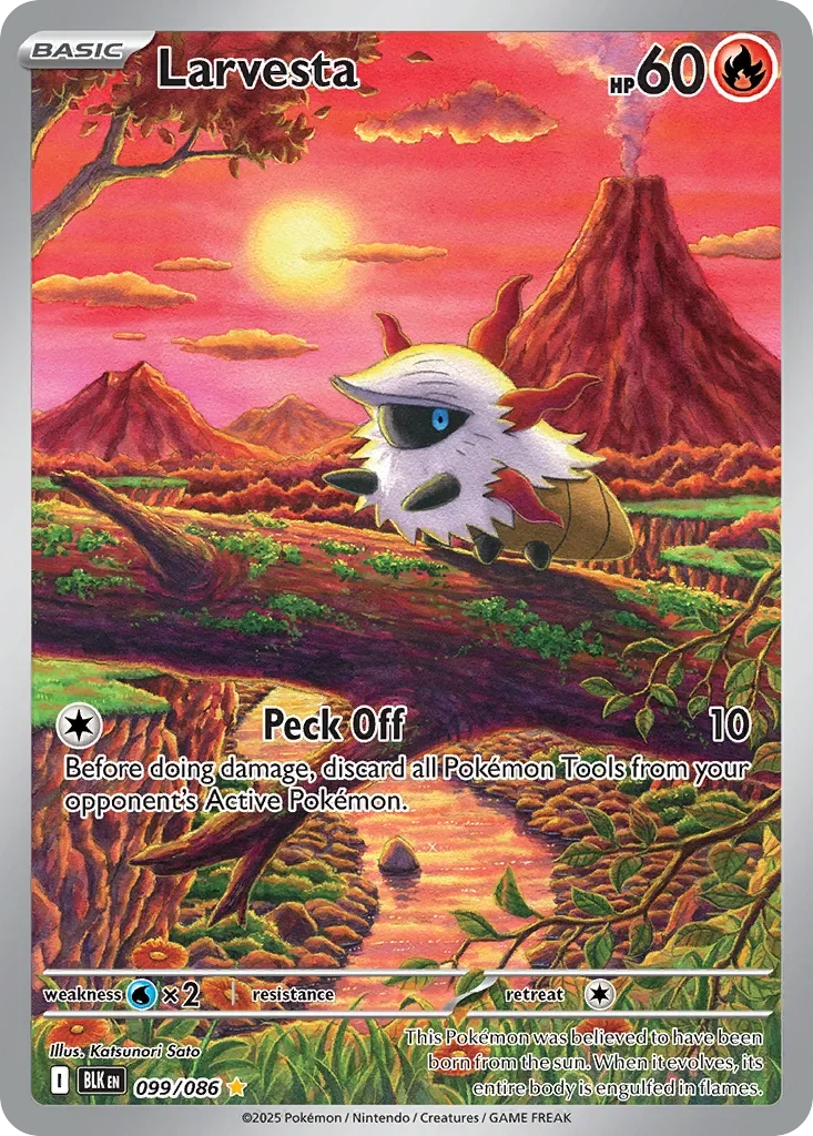 Larvesta 99 Pokémon card - Illustration Rare