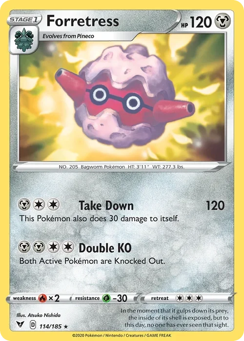 Forretress 114 Pokemon card from Vivid Voltage set