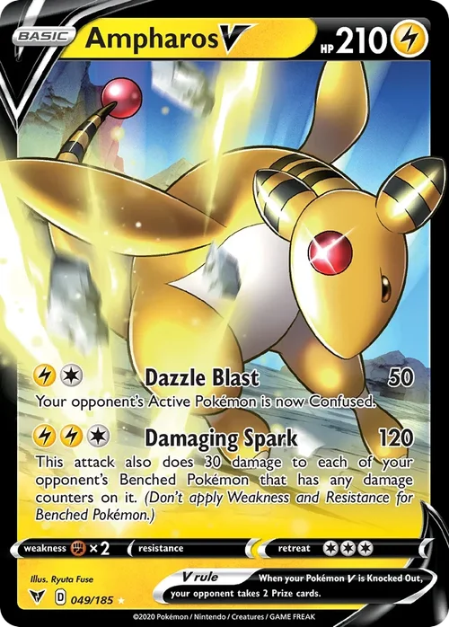 Ampharos V 49 Pokemon card from Vivid Voltage set