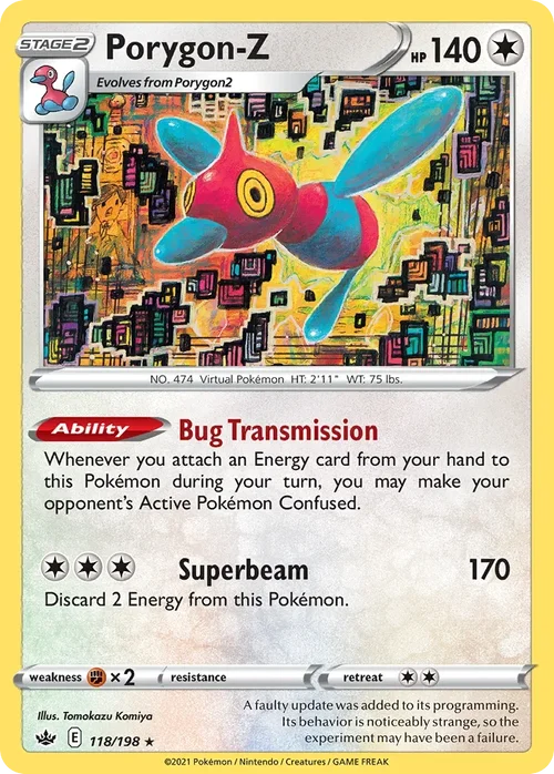 Porygon-Z 118 Pokemon card from Chilling Reign set