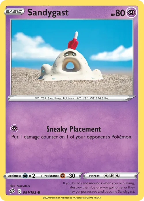 Sandygast 81 Pokemon card from Rebel Clash set
