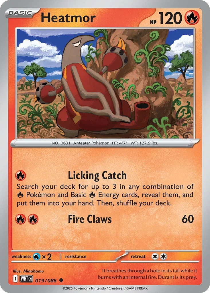 Heatmor 19 Pokemon card from White Flare set