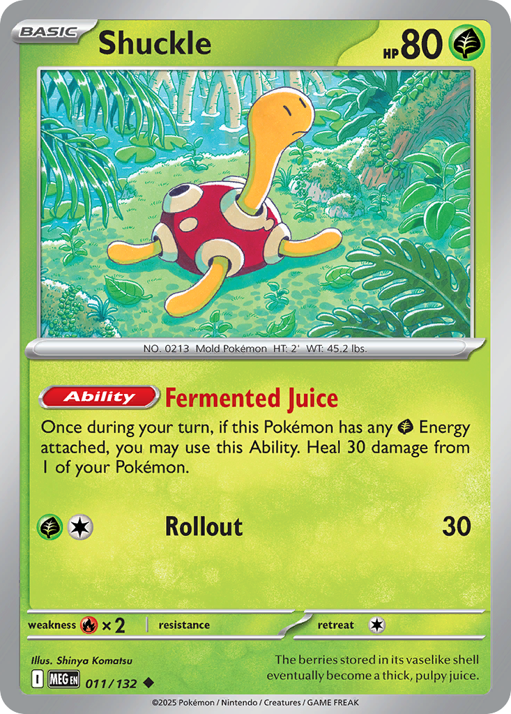 Shuckle 11 Pokemon card from Mega Evolution set
