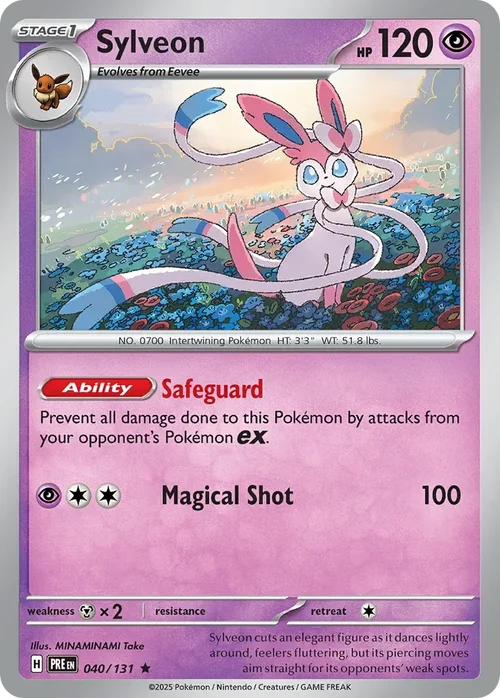 Sylveon 40 Pokemon card from Prismatic Evolutions set
