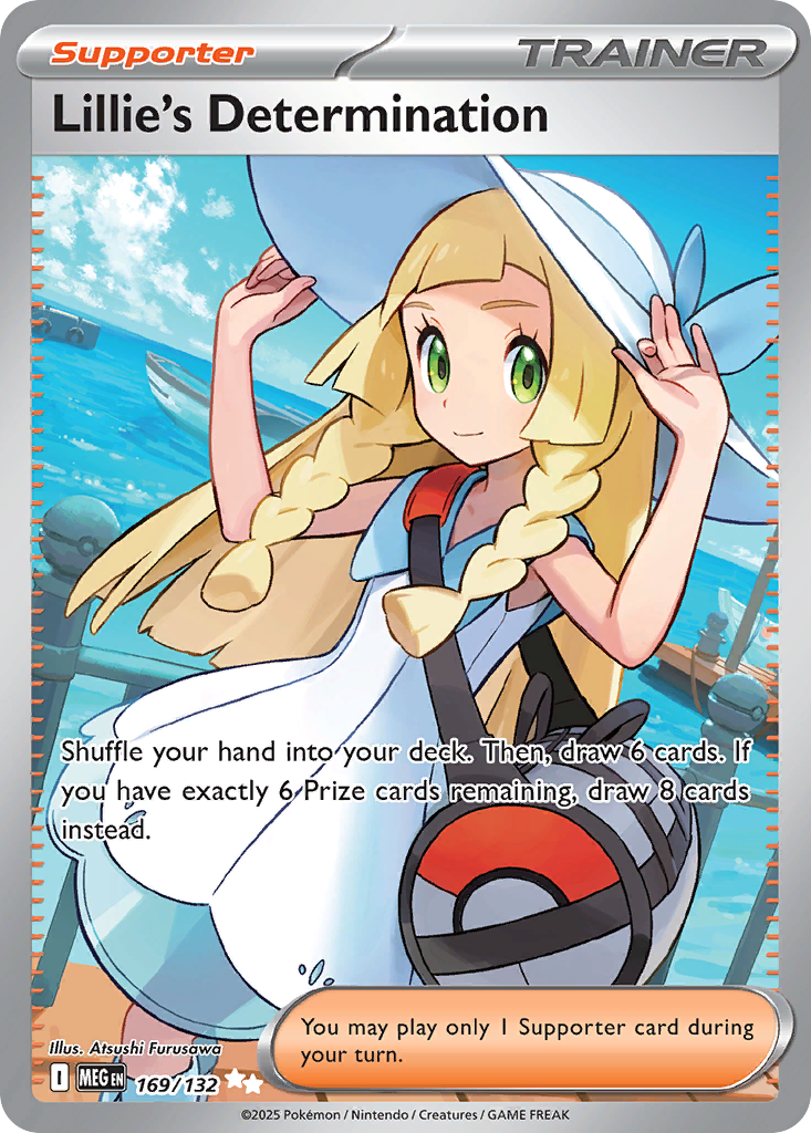 Lillie's Determination 169 Pokemon card from Mega Evolution set
