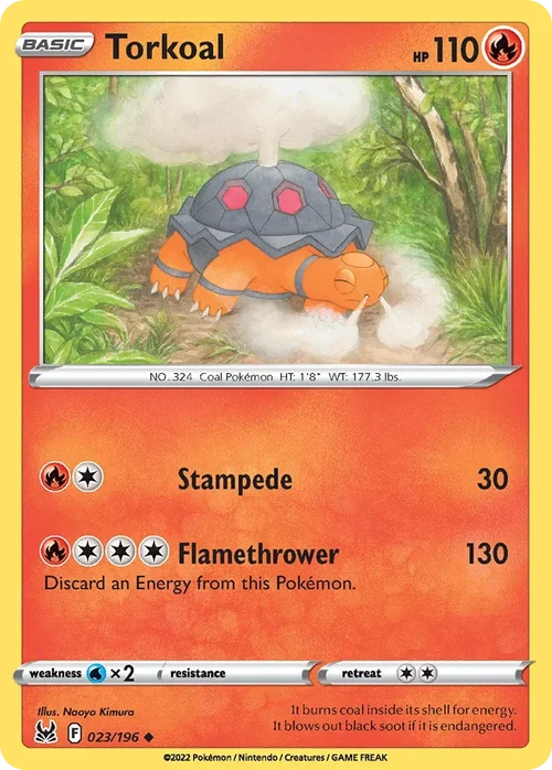 Torkoal 23 Pokemon card from Lost Origin set