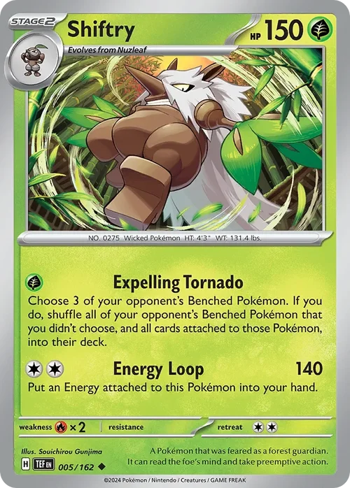 Shiftry 5 Pokemon card from Temporal Forces set