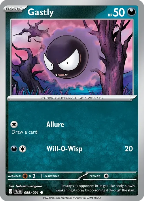 Gastly 55 Pokemon card from Paldean Fates set