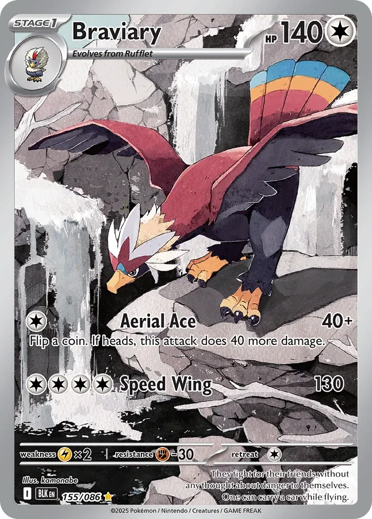 Braviary 155 Pokémon card - Illustration Rare