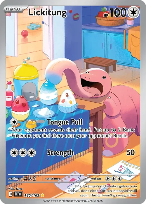 Lickitung 180 Pokemon card from Temporal Forces set