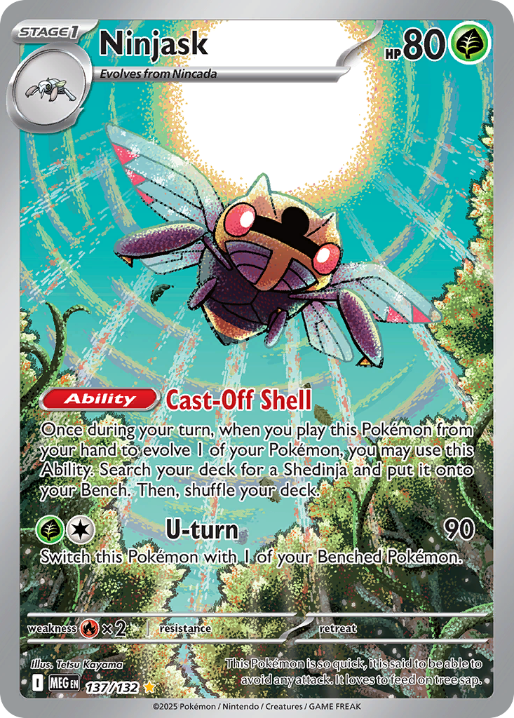 Ninjask 137 Pokemon card from Mega Evolution set
