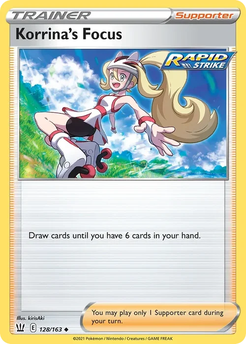 Korrina's Focus 128 Pokemon card from Battle Styles set