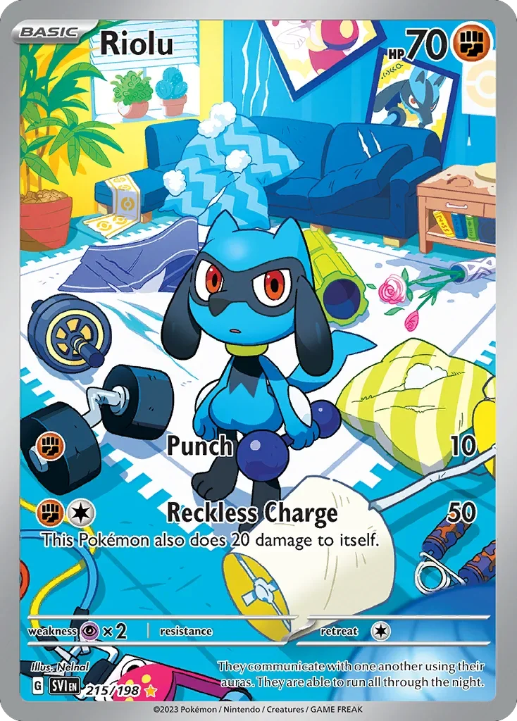 Riolu 215 Pokemon card from Scarlet & Violet set