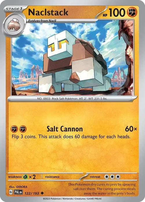 Naclstack 122 Pokemon card from Paldea Evolved set