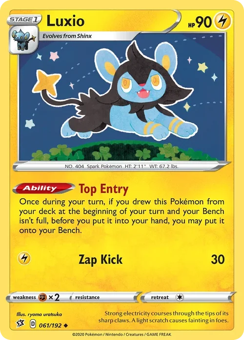 Luxio 61 Pokemon card from Rebel Clash set