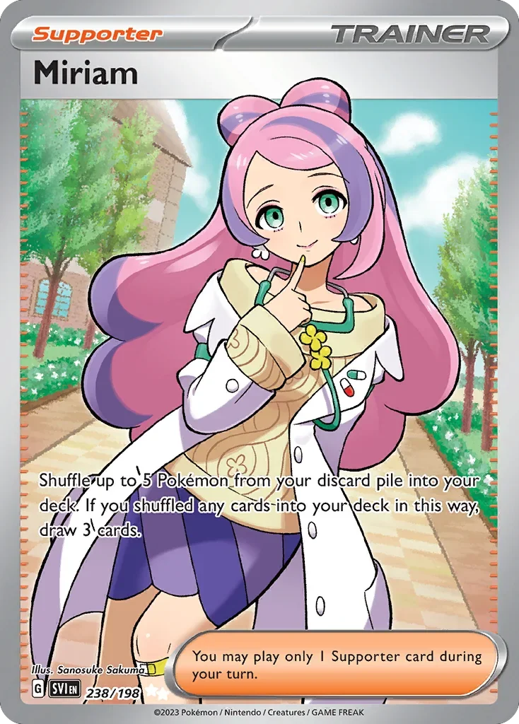 Miriam 238 Pokemon card from Scarlet & Violet set