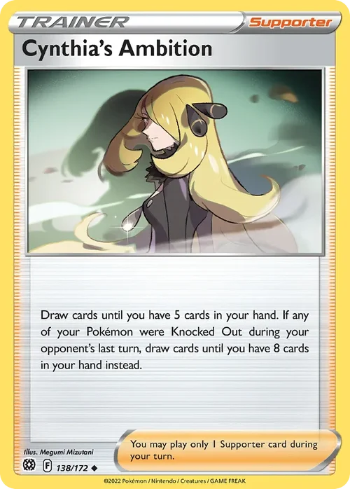 Cynthia's Ambition 138 Pokemon card from Brilliant Stars set