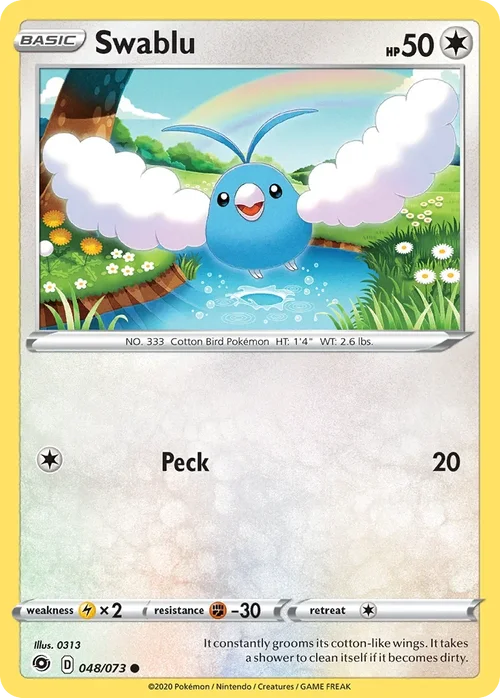 Swablu 48 Pokemon card from Champion's Path set