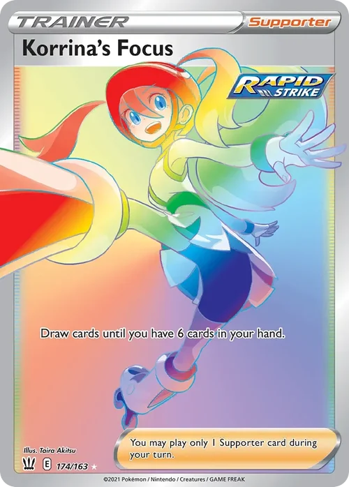 Korrina's Focus 174 Pokemon card from Battle Styles set