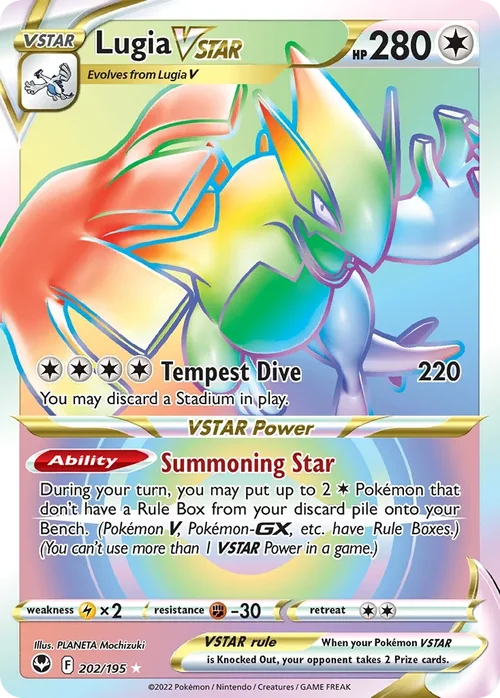 Lugia VSTAR 202 Pokemon card from Silver Tempest set