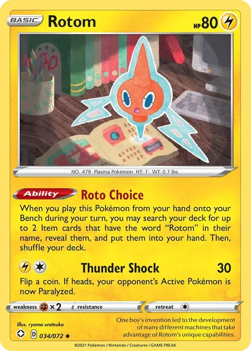 Rotom 34 Pokemon card from Shining Fates set