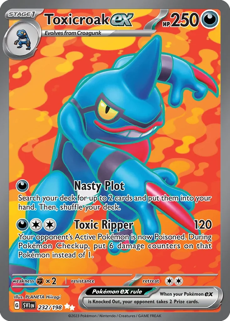 Toxicroak ex 232 Pokemon card from Scarlet & Violet set