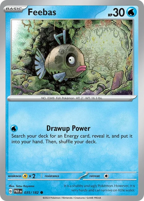Feebas 35 Pokemon card from Paradox Rift set