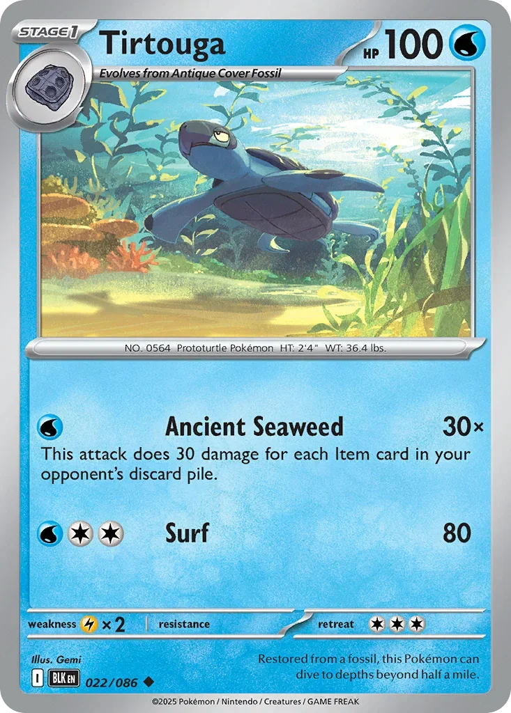 Tirtouga 22 Pokémon card - Uncommon