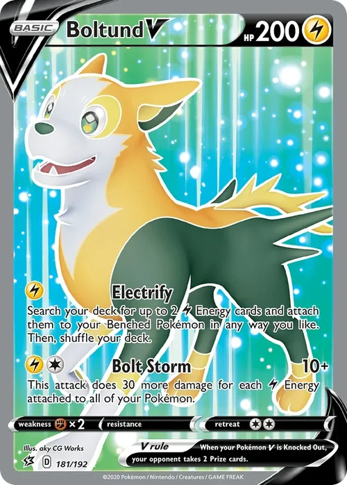 Boltund V 181 Pokemon card from Rebel Clash set