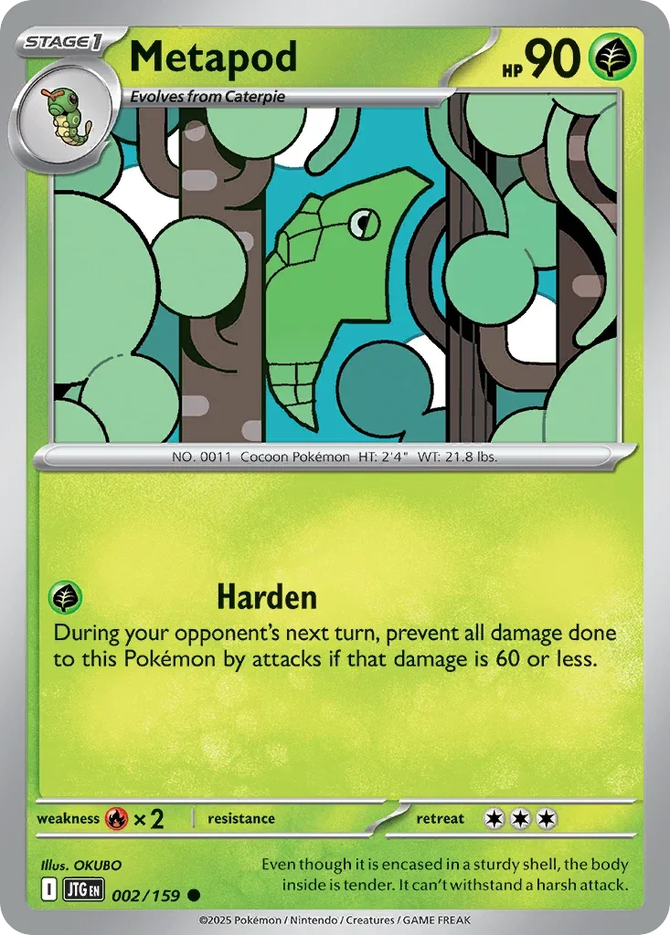 Metapod 2 Pokémon card from JTG set